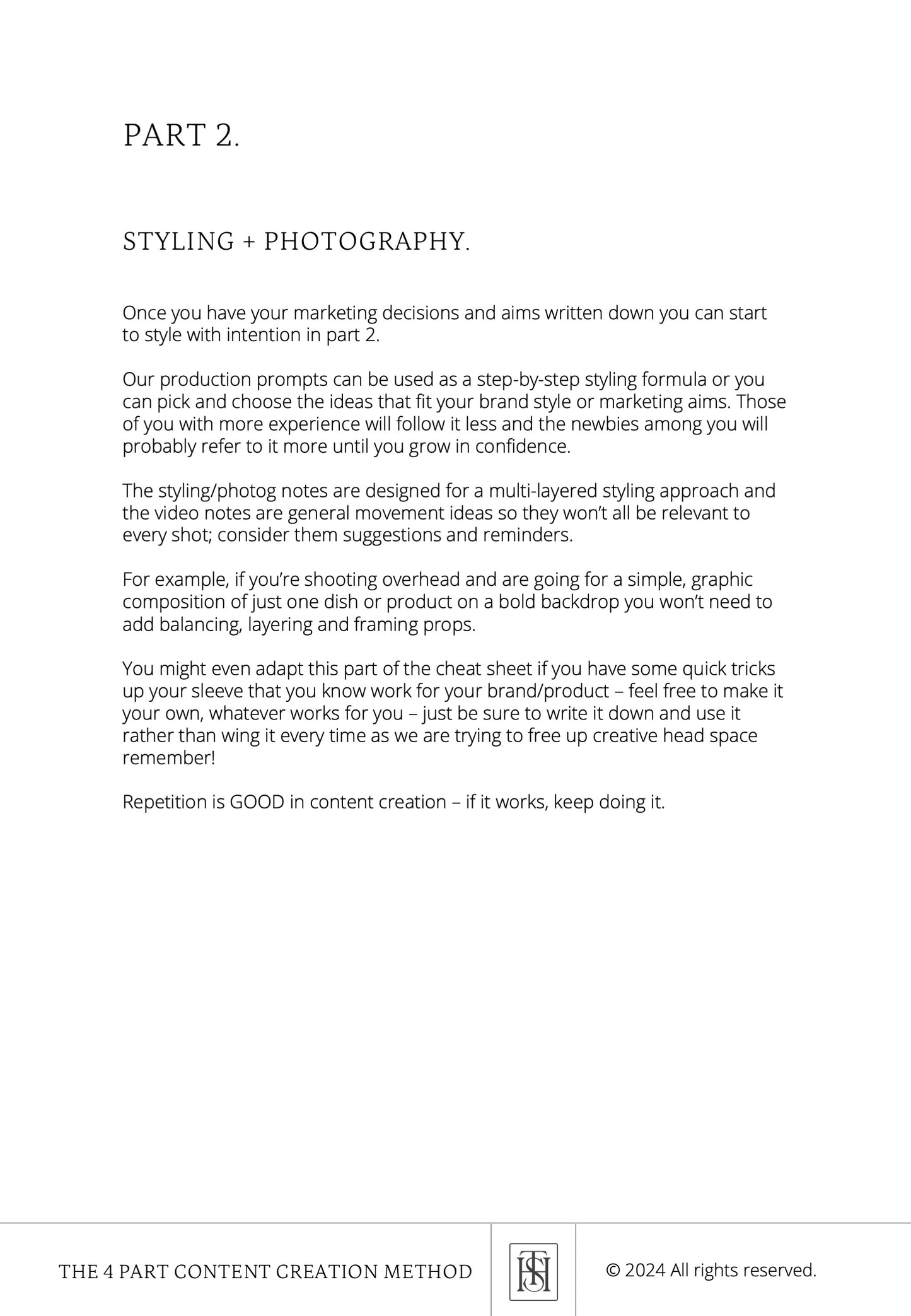 THE STYLING HANDBOOK - 4 PART CONTENT CREATION METHOD