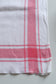 Vintage red and white white table cloth, square approx 1.3mx1.3m